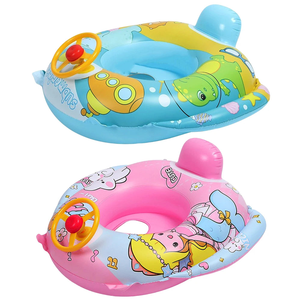 Children Inflatable Swimming Ring with Seat Baby Swimming Float Swimming Pool Toys Swim Tubes Rings for Kids Outdoor Pool Toys