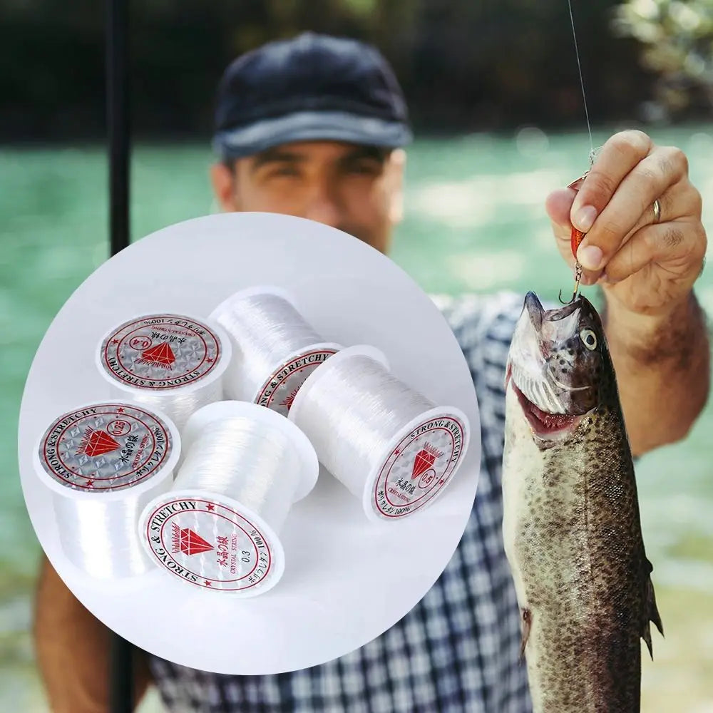0.2mm/0.25mm/0.3mm/0.35mm/0.4mm Nylon Fishing Line Transparent Thread Monofilament Strong Fish Lines Gewelry Accessories