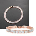 Rainbow Crystal Tennis Bracelets for Women Kpop Silver Color Friend Gifts Colorful Zirconia Bangle Chain on Hand Jewelry H167-M