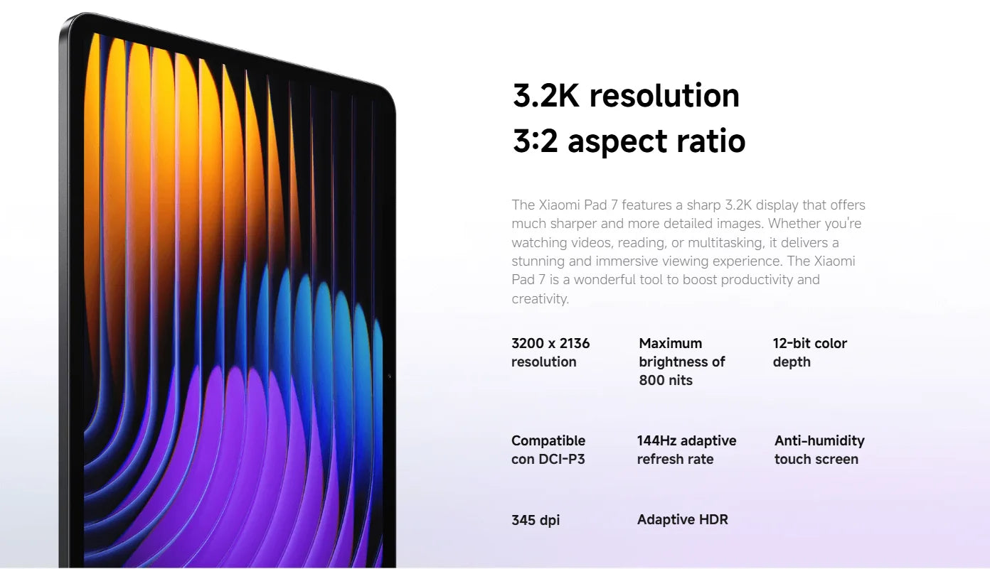 【Brand+】Xiaomi Pad 7 Global Version Mi Tablet Snapdragon 7+ Gen 3 11.2" 3.2K 144Hz Display Adreno GPU 45W Turbo charge 8850mAh