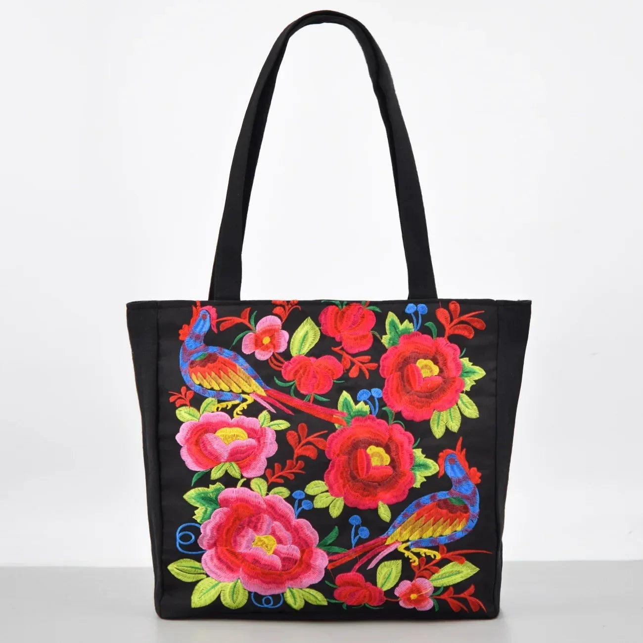 Ethnic Phoenix Embroidered Women's Shoulder Bag Receptor Embroidered Canvas Casual Bag Handbags for Women sac a main femme