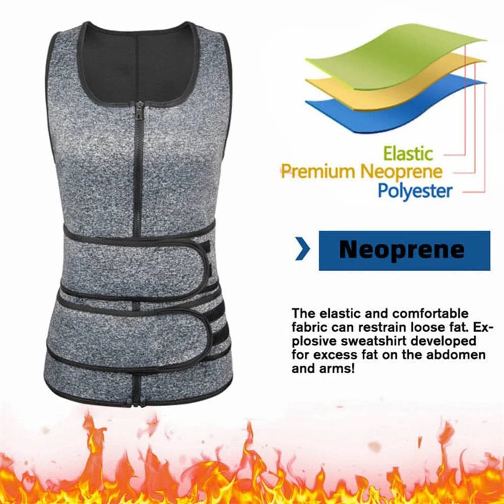 Men's Sauna Waist Trainer Vest Sweat Vest with Trimmer Belt Workout Tank Top Body Shaper Fitness Slimming Shirt Shapewear
