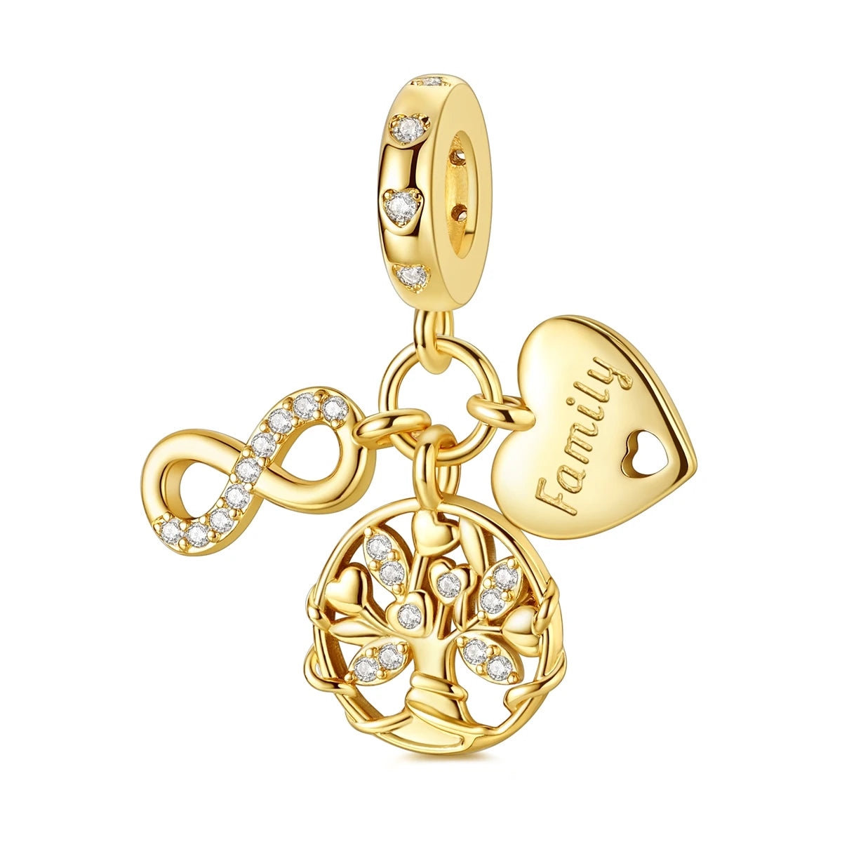New In 925 Sterling Silver Golden Sunflower Lucky Stars Charm Fit Original Bracelet Necklace Sun Moon Diamond Charm Jewelry DIY