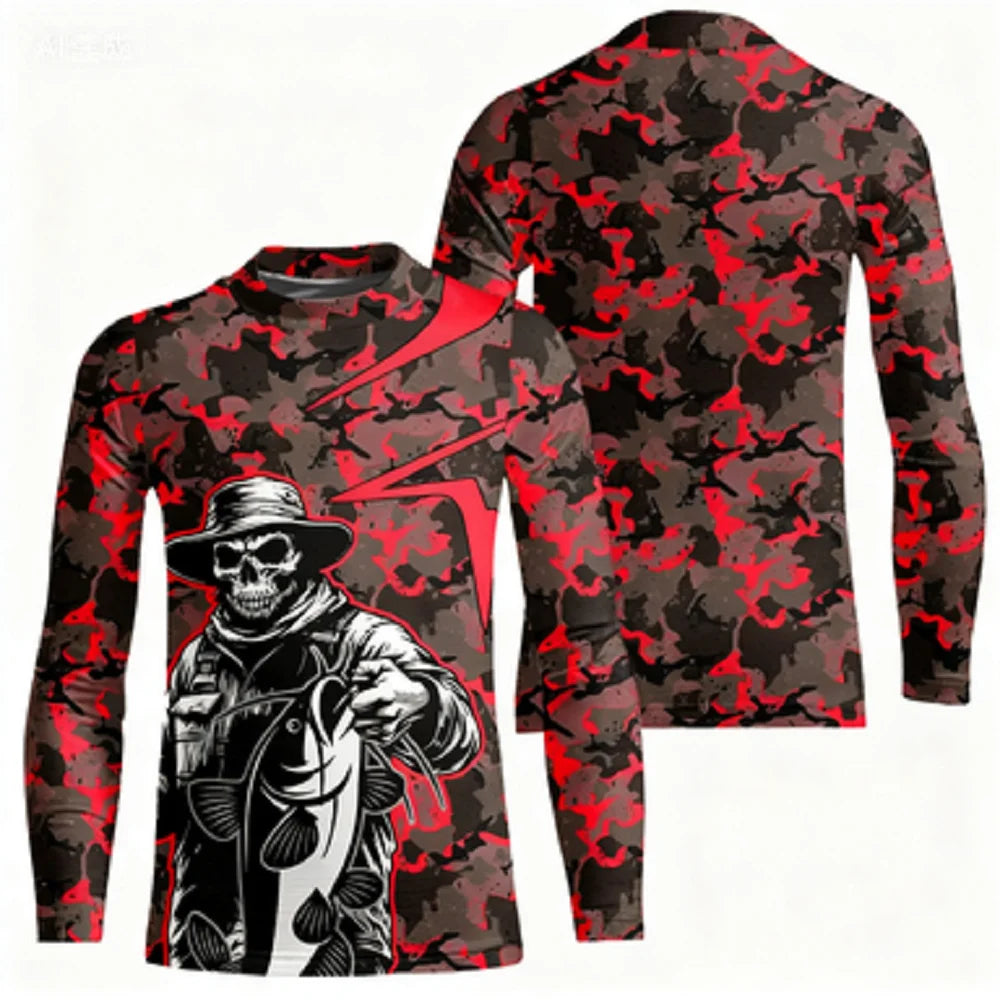 3D Creative Printed Fishing Clothes Diverse Cool Patterns Breathable Sunscreen And Quick Drying Top Outdoor Fishing Casual Wear