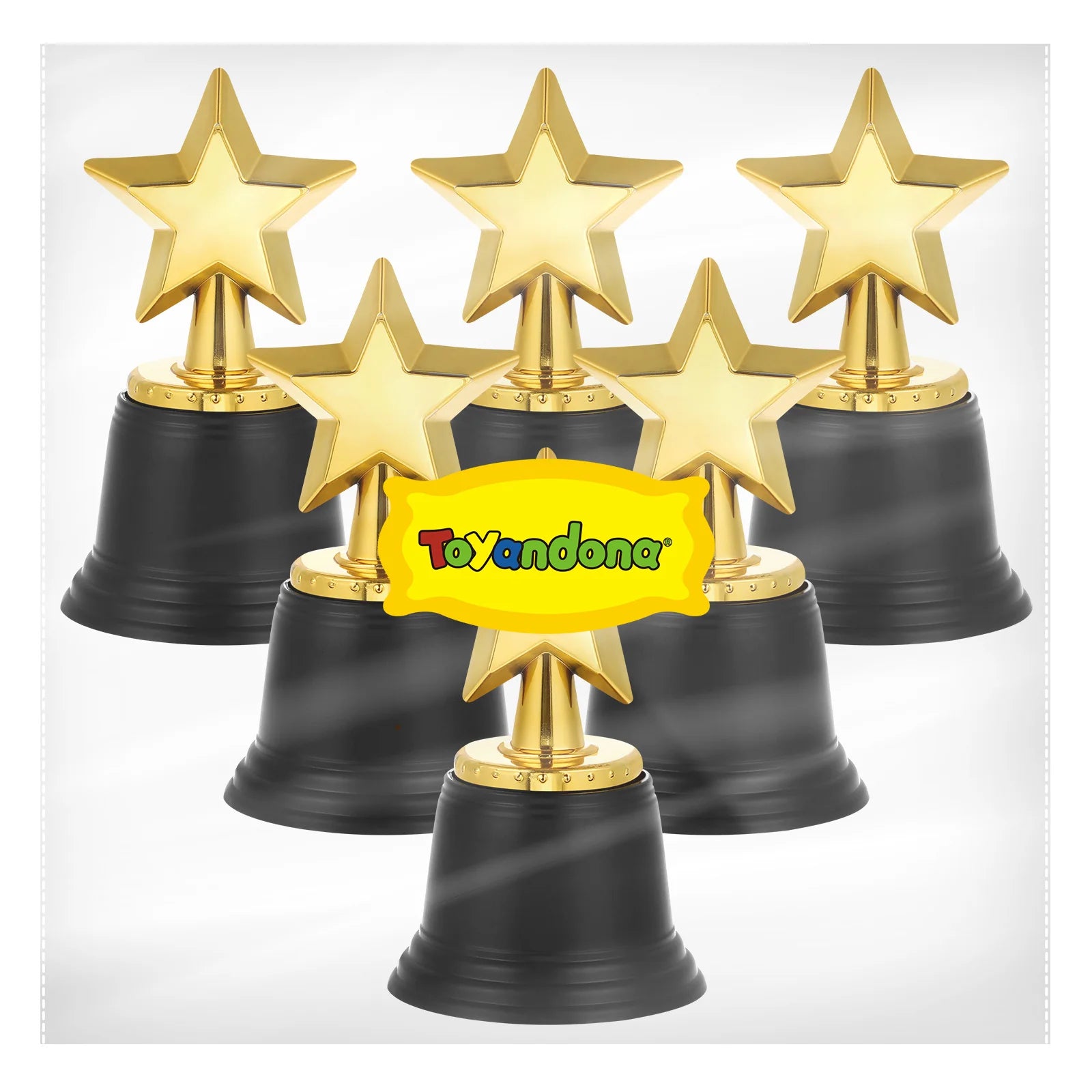 6Pcs Plastic Star Trophy Awards Kids Party Prizes Souvenirs Gifts Reward Game Props Film Accessories Trophies For Classroom