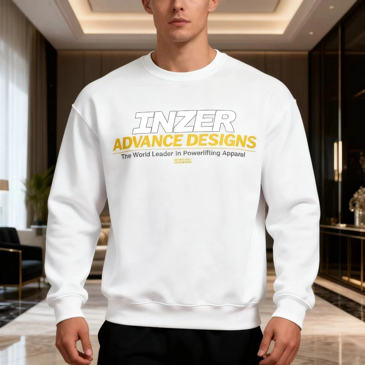 Men's INZER high-end Design black sweatshirt - A round-neck hoodie carefully crafted for weightlifting enthusiasts