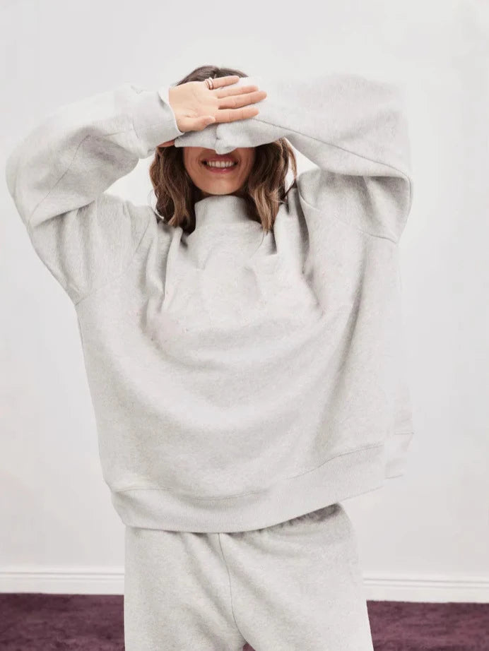 Women's Half High Collar Solid Sweatshirt Loose Knitted Pullover Soft Top Women Breathable  Warm Flexible Casual Spring Autumn T