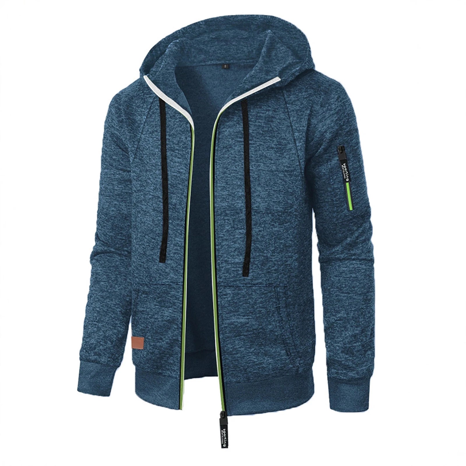 Autumn Winter Sports Sweatshirt Man Retro Workwear Pocket Hooded Zipper Trendy Fashion Hoodies Casual Tops Male Clothes 2025