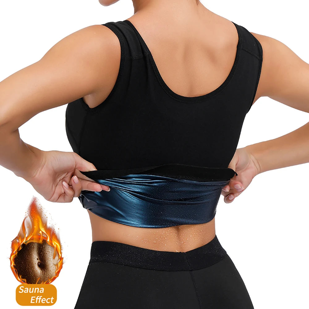 1PCS Women’s Sweat Vest for Weight Loss – Heat-Trapping Sauna Tank Top, Slimming Workout Shirt with Compression for Faster Sweat
