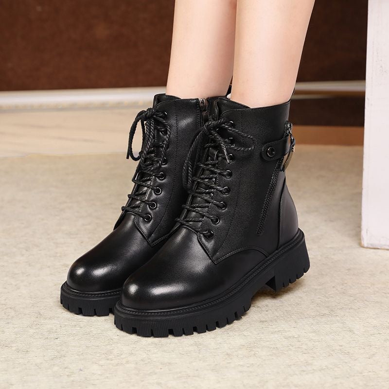 New British-style Thickened Insulated And Fleece-lined Womens Dr Martens Boots