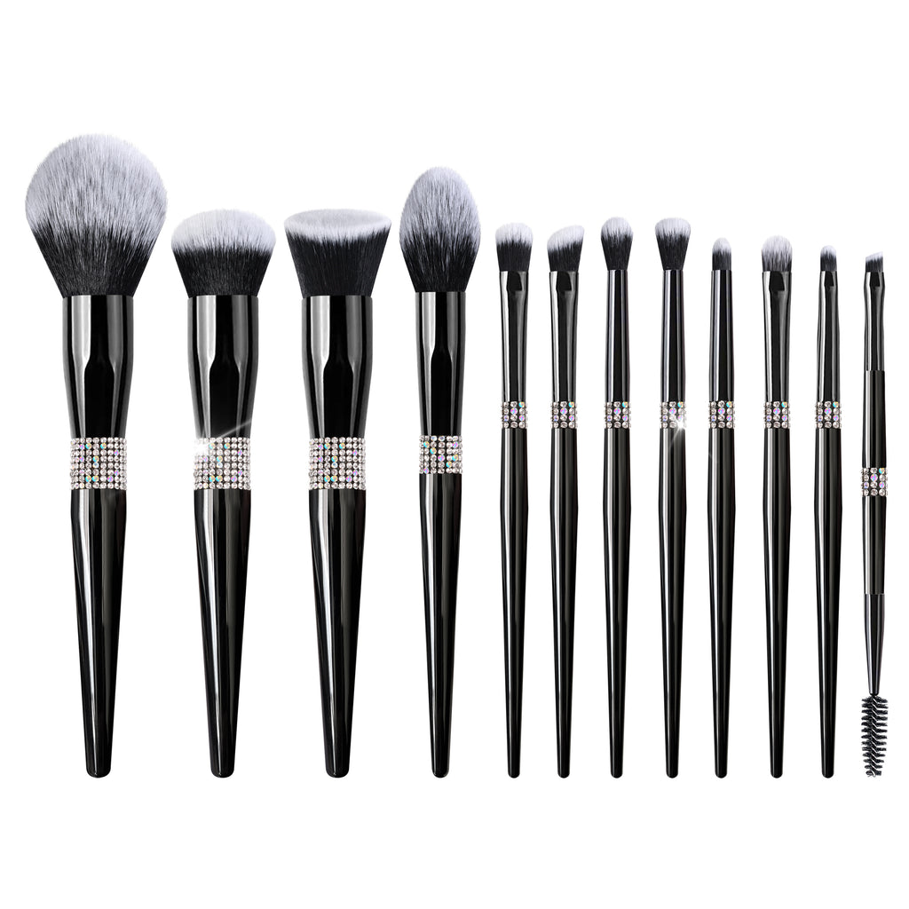 Makeup Brushes Set - Bling Premium Synthetic Foundation Powder Blush Concealer Eyeliner Eyebrow Contour Make Up Brush Set For Women, Black