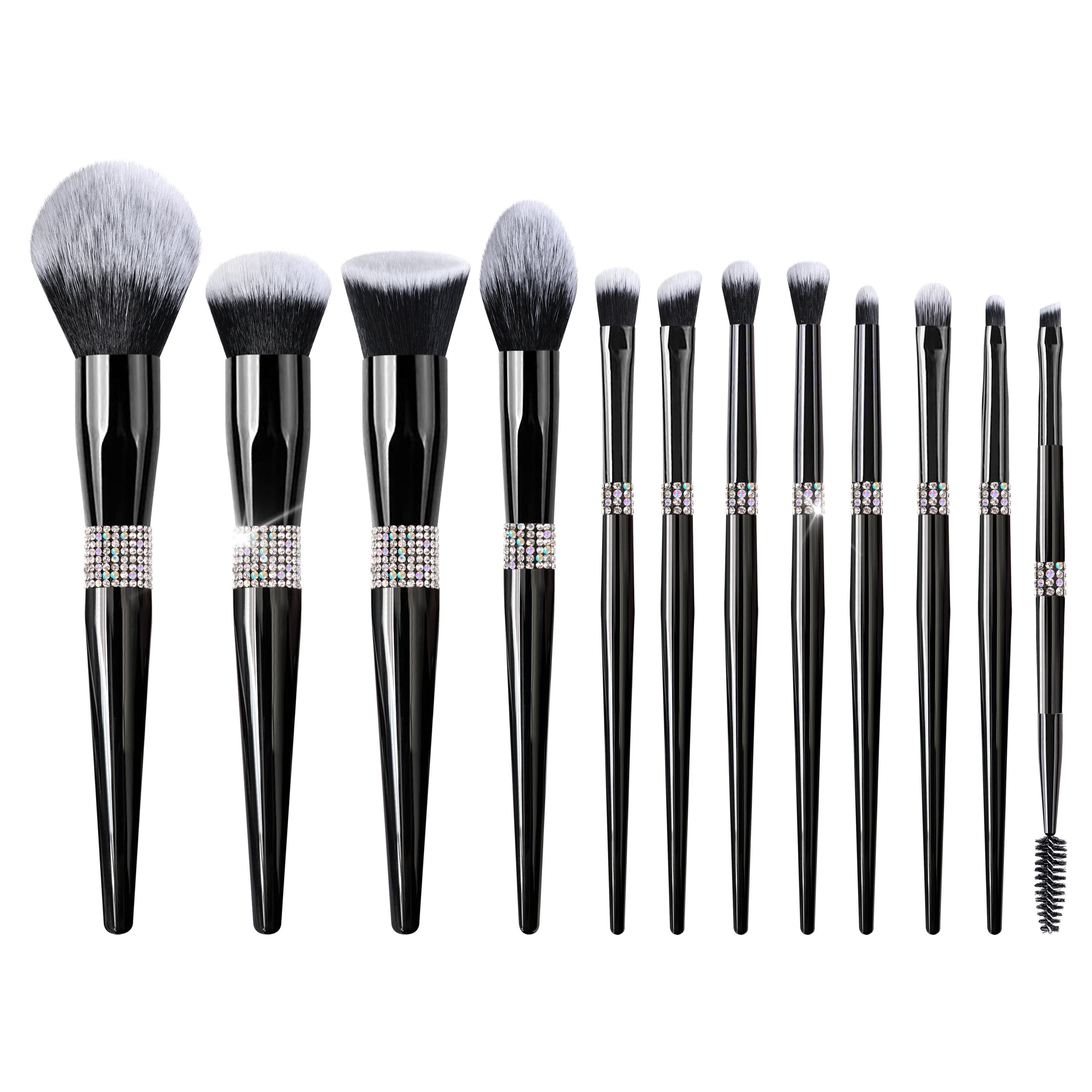 Makeup Brushes Set - Bling Premium Synthetic Foundation Powder Blush Concealer Eyeliner Eyebrow Contour Make Up Brush Set For Women, Black