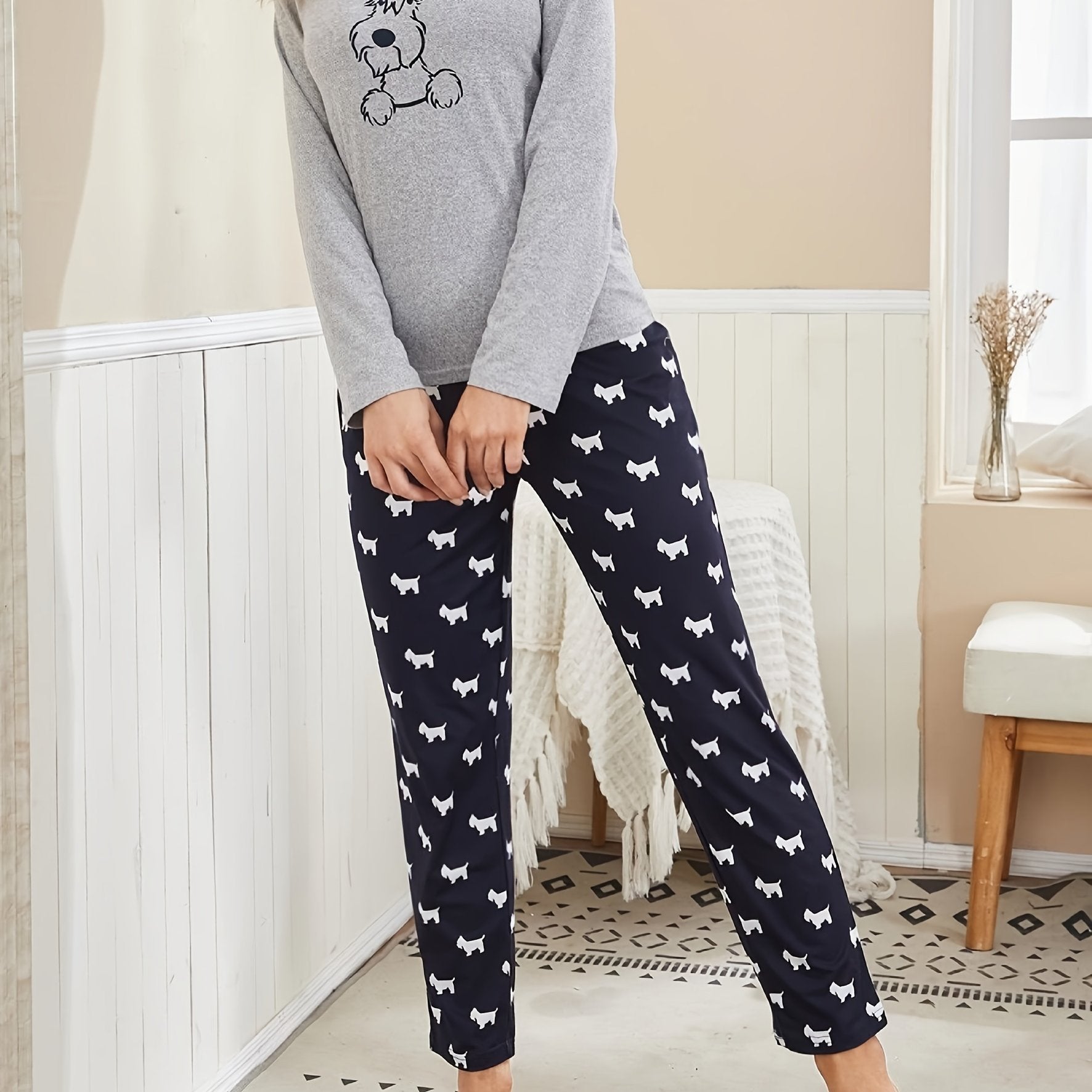 Casual Homewear with a Puppy Print
