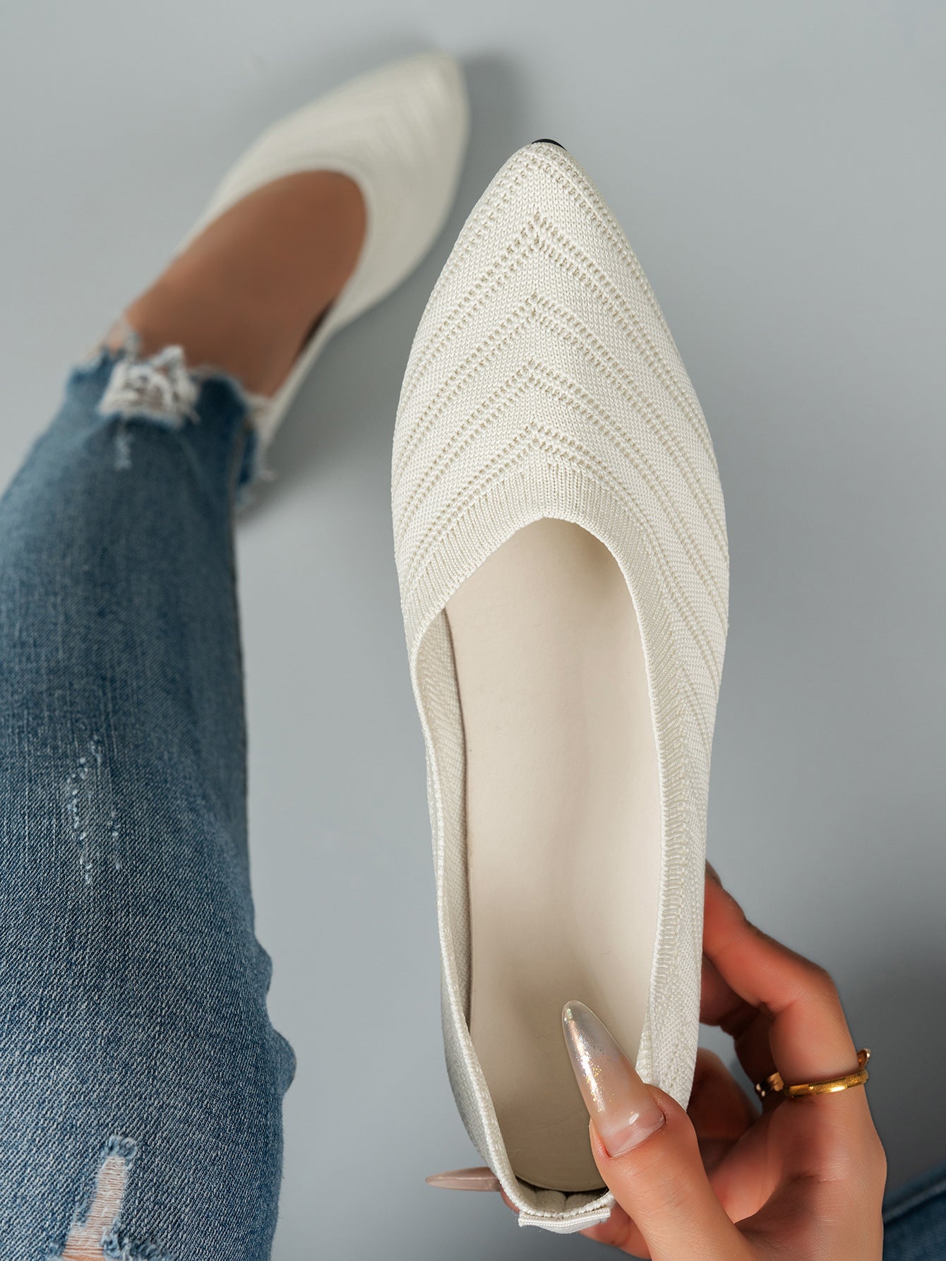 Pointed Toe Low-cut Women's Breathable Flat Shoes