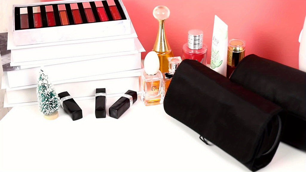 [Makeup Brush Organizer Bag] Large Capacity Makeup Brush Organizer Bag - Multi-Functional Korean Style Portable Cosmetic Pouch for Students