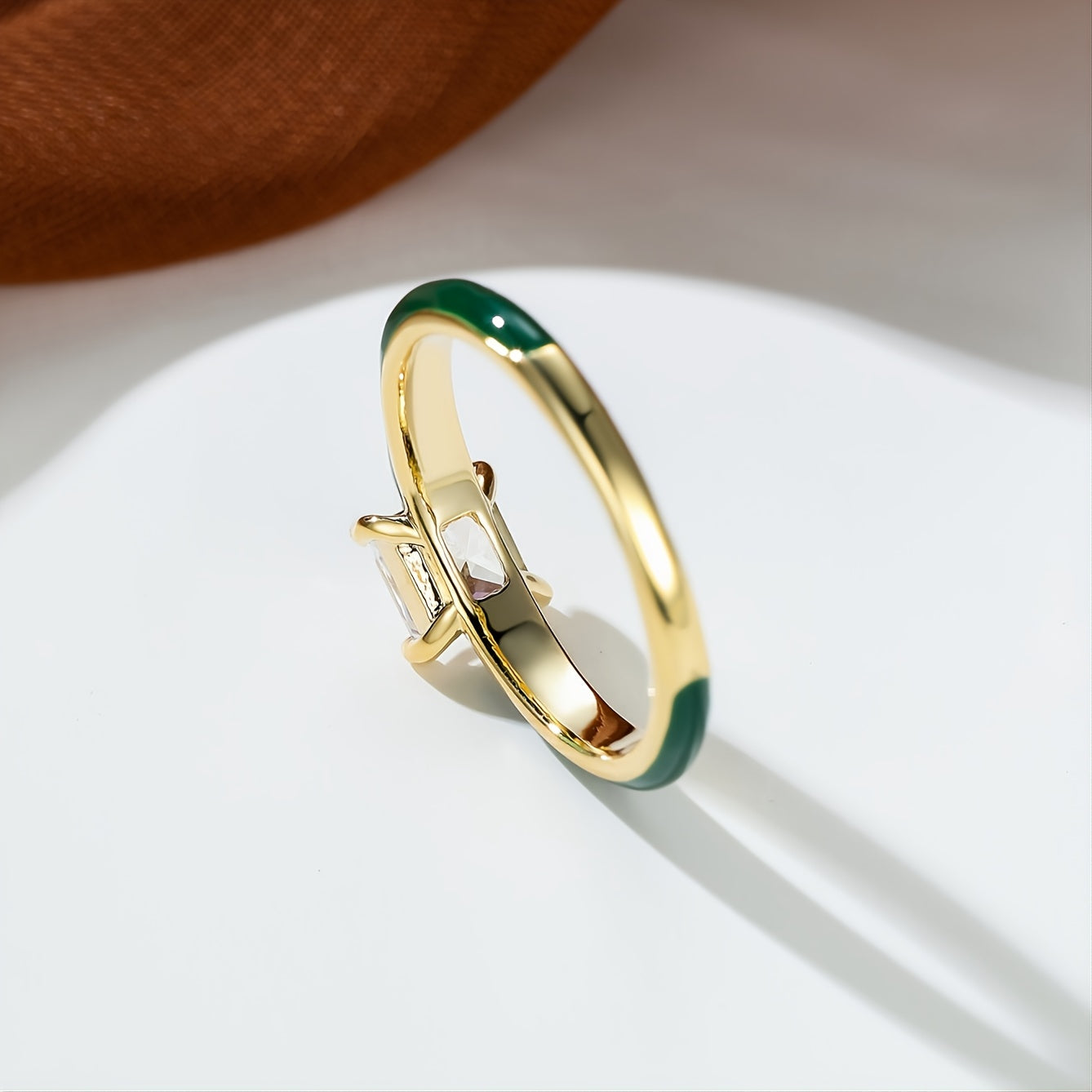 [Elegant Blue | Vintage] Elegant Blue 1pc Synthetic Zirconia Ring | Vintage-Inspired Square Design, Goldentone Clasp | Women's Casual Jewelry, Perfect Gift